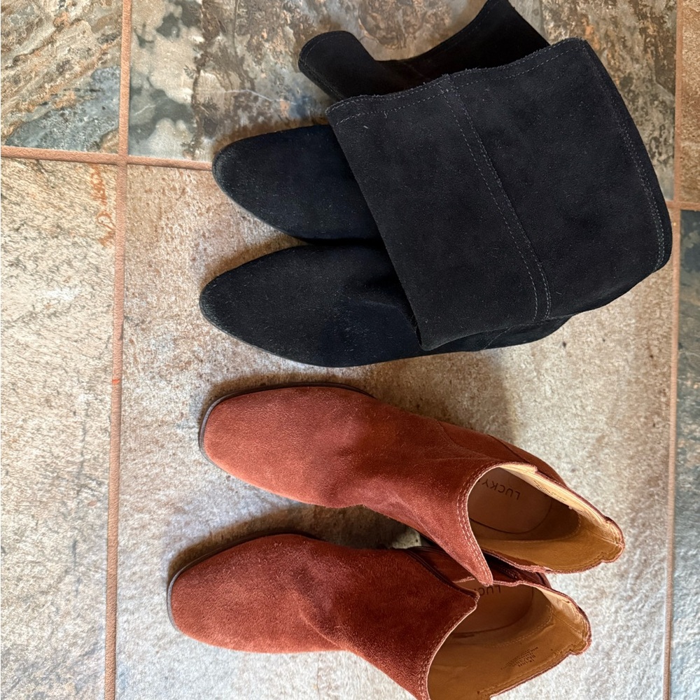 Lucky Brand Brown Suede Ankle Booties ONLY